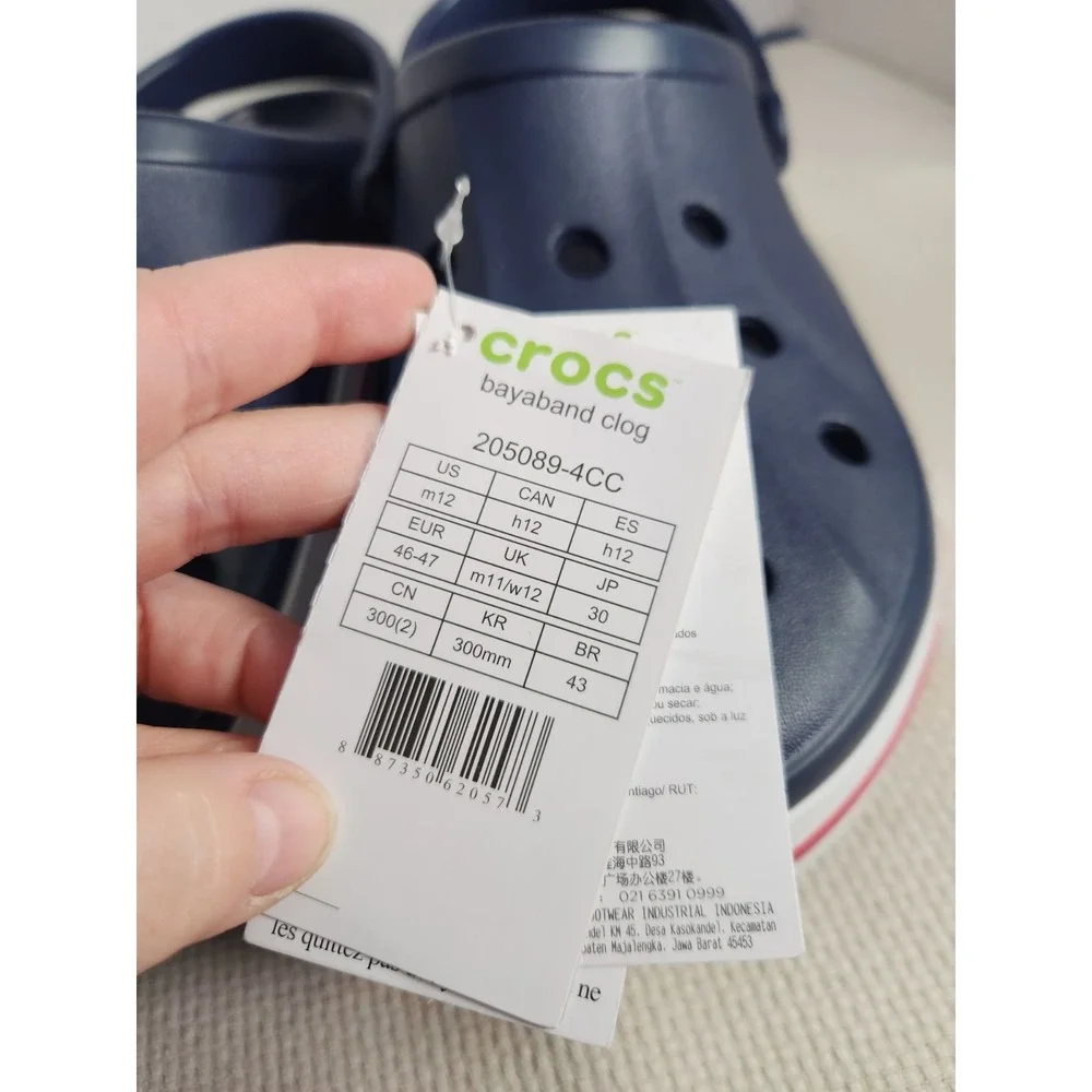 Crocs Bayaband Clog Mens 12‎ Women 14 Navy Slip On Sandals Classic Authentic NWT
